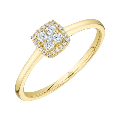 Anillo de diamantes de 0,15 ct. de Shy Creation en oro amarillo de 14 quilates, talla 7