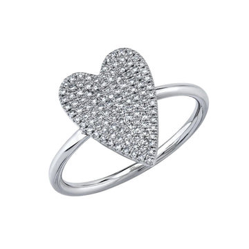 Anillo de oro blanco de 14 quilates con pavé de diamantes en forma de corazón de 0,26 ct de Shy Creation Kate
