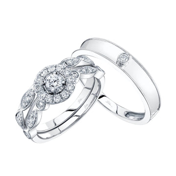 Conjunto de tres diamantes para mujer de 0,53 ct. de Shy Creation en oro blanco de 14 k 