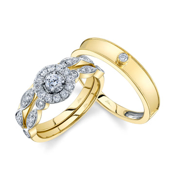 Shy Creation Unisex 0.53 ct. Diamond Trio Set