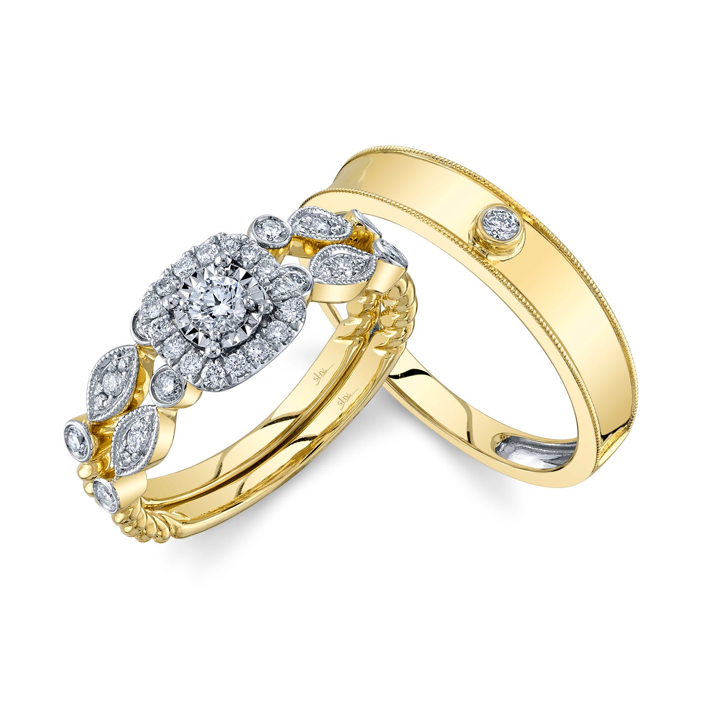 Shy Creation Women's 0.53 ct. Diamond Trio Set in 14k Yellow Gold