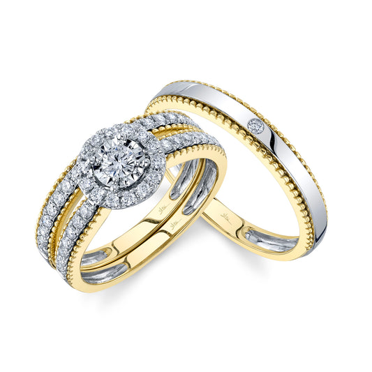 Shy Creation Women's 0.67 ct. Diamond Trio Set in 14k Two-Tone Gold