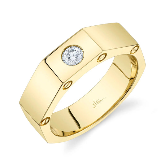 Shy Creation Manno Men's 0.23 ct. Diamond Band in 14k Yellow Gold - Size 10