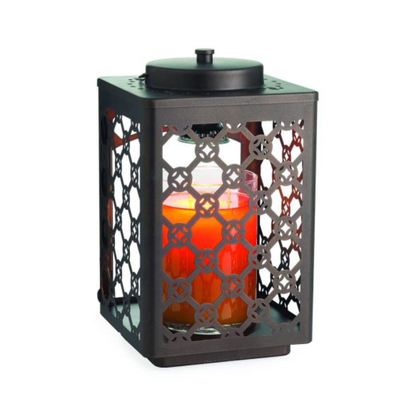 Candle Warmers Garden Candle Warmer Lantern with Intricate Pattern - Bronze