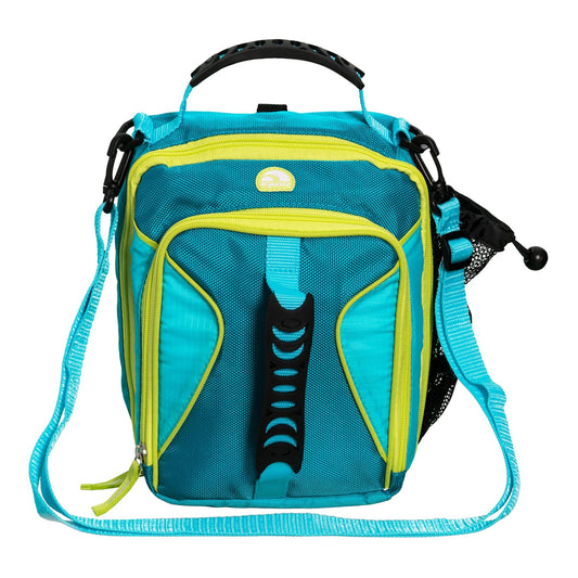 Bolsa térmica vertical para almuerzo Igloo Hot Brights, color verde azulado y amarillo