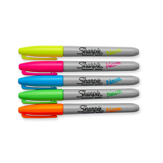 Sharpie Neon Fine Point Permanent Markers (Set of 5)