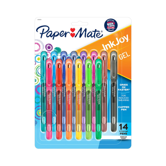 Bolígrafos de gel con tapa de punta mediana Paper Mate InkJoy de 0,7 mm (juego de 14)