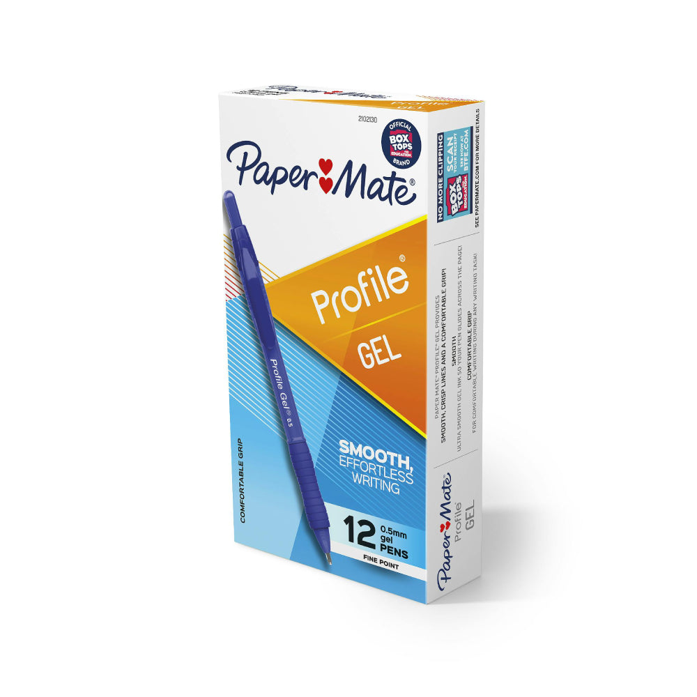 Paper Mate Profile Fine Point 0.5mm Retractable Gel Pens (Set of 12) - Blue