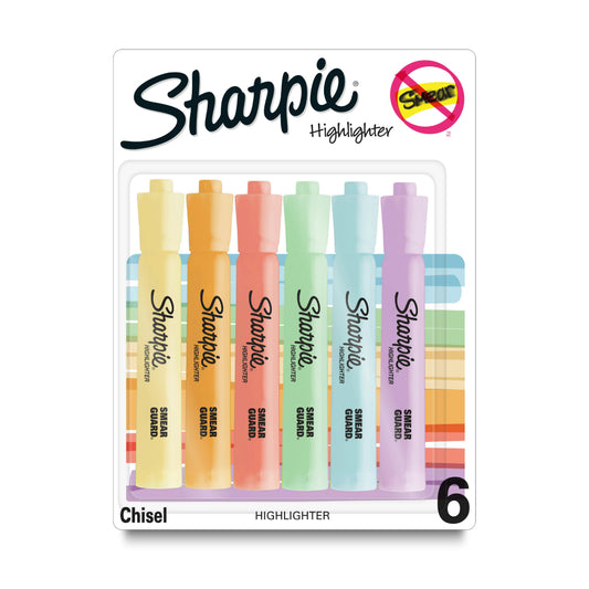 Marcadores fluorescentes Sharpie con punta biselada (juego de 6)