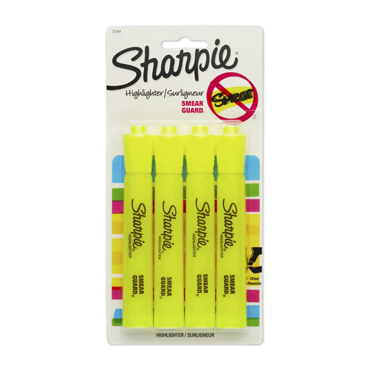 Marcadores fluorescentes Sharpie con punta biselada (juego de 4) - Amarillo