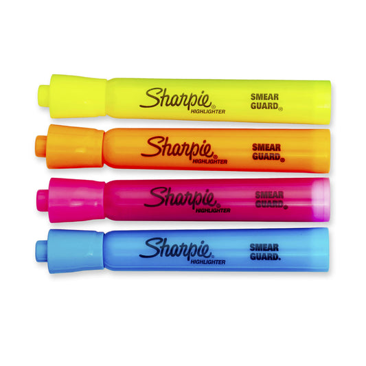 Marcadores fluorescentes Sharpie con punta biselada (juego de 4)