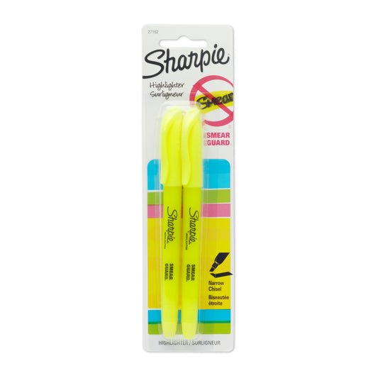 Marcadores de bolsillo con punta biselada Sharpie (juego de 2) - Amarillo