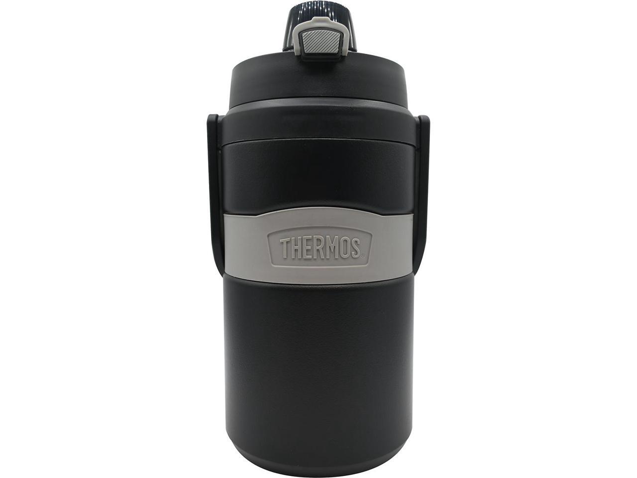 Botella de agua con aislamiento de espuma Thermos de 64 oz para hidratación, color negro