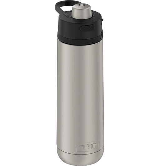 Thermos 24 oz Stainless Steel Hydration Bottle Matte Steel with Espresso Black