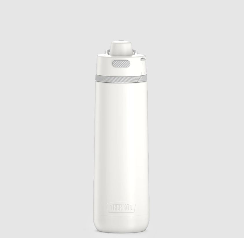 Botella de agua para hidratación de acero inoxidable con aislamiento al vacío de 24 oz de Thermos Alta - Blanco aguanieve