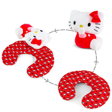 Almohada y peluche reversibles con forma de rollo para el cuello de Hello Kitty de Sanrio