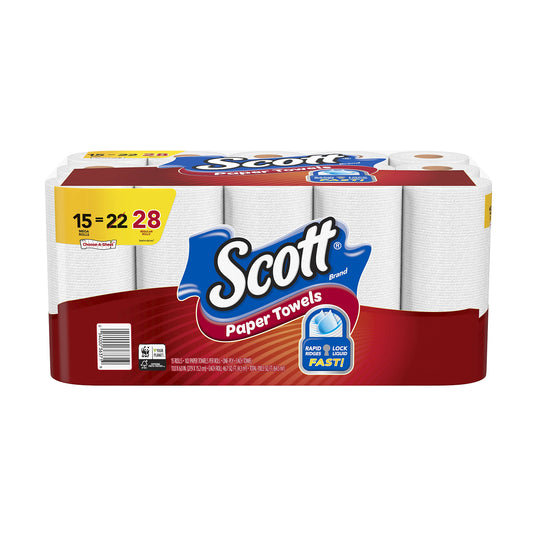 Toallas de papel de una capa Scott Select-A Mega (paquetes de 15)