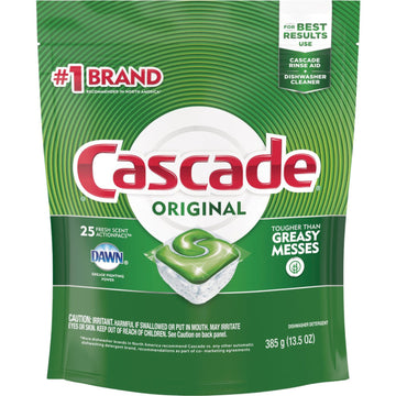 Pastillas de detergente para lavavajillas Cascade Action Pacs Fresh (25 unidades)