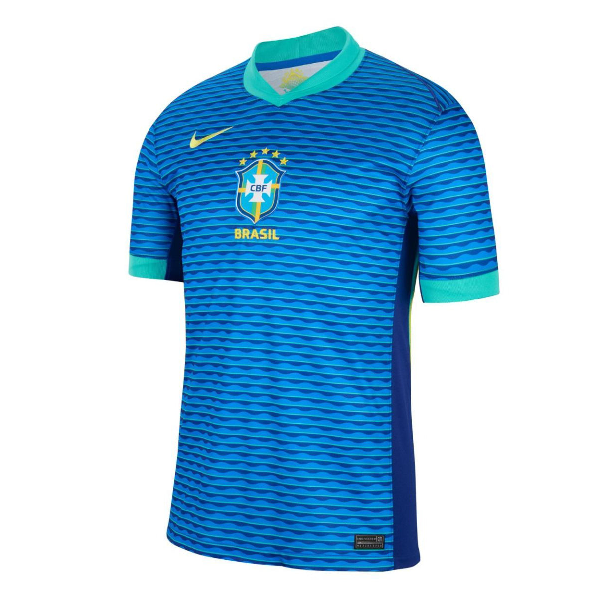 Réplica de camiseta de fútbol extragrande Nike Brasil 2024 Away Stadium para hombre - Azul