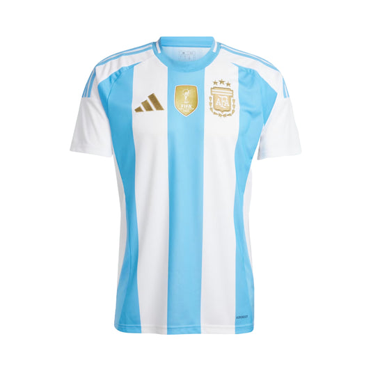 Adidas Argentina 2024 Home Stadium Large Soccer Jersey - White/Blue Burst