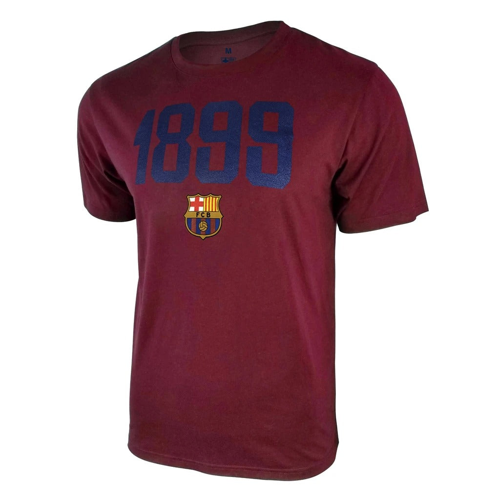 Camiseta Icon Sports FC Barcelona 1899 para adultos con cuello sin etiqueta, color granate