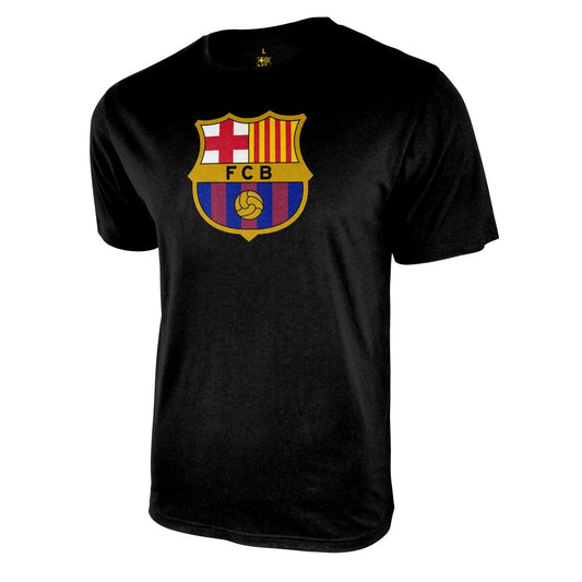 Camiseta deportiva Icon con el logotipo del FC Barcelona para adultos y cuello sin etiqueta, color negro 