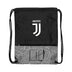 Icon Sports 18" Juventus Drawstring Cinch Bag with Zippered Front Pouch - Black - Curacao