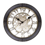 Reloj de pared Westclox Classic de 16" con mecanismo de engranajes en plástico, negro y plateado