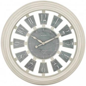 Westclox Antique 16" Panel Round Wall Clock in Plastic - White