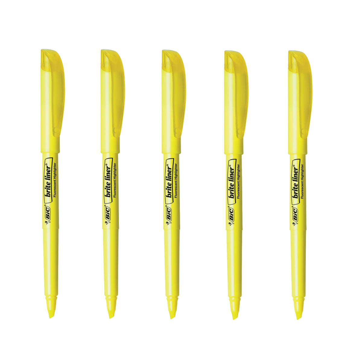 Marcadores fluorescentes con punta biselada BIC Brite Liner (5 unidades), color amarillo