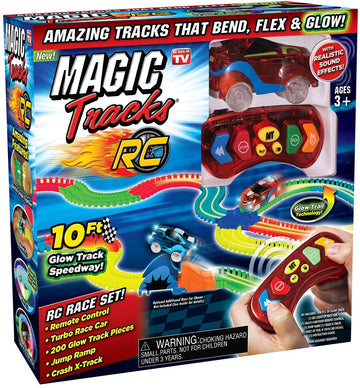 As Seen on TV Magic Tracks Turbo Racing Car with Remote Control & 10 ft Glow Track - Curacao