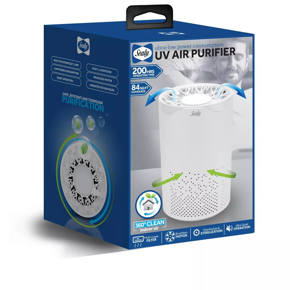 Sealy PF-105 Portable UV Air Purifier with 200hrs Operating Time - White