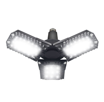 Lámpara de garaje LED de 3 hojas con base extendida de Bright Living, color negro 