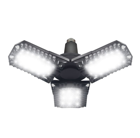 Bright Living 3-Leaf LED Garage Light with Extended Base - Black