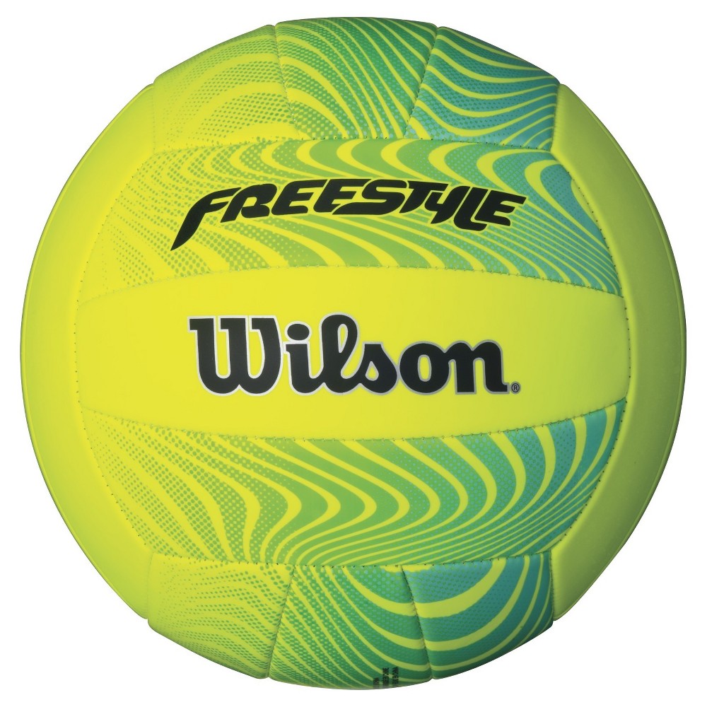 Pelota de voleibol Wilson Freestyle de tamaño oficial, cosida a máquina, con 18 paneles, color amarillo lima