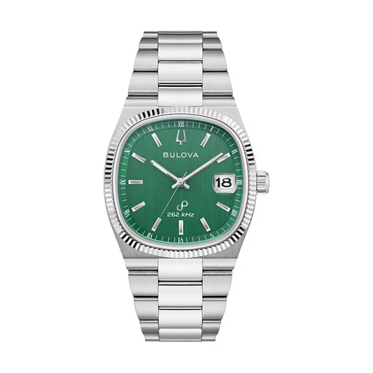 Bulova Super Seville Unisex 38mm Silver-Tone Bracelet Watch - Green Dial