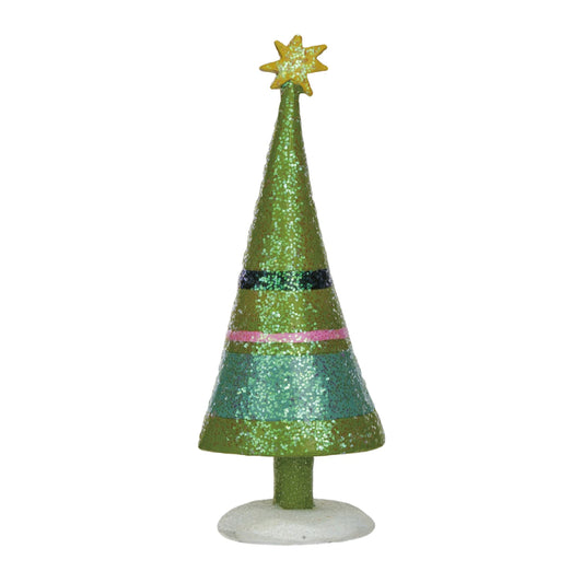 Creative Co-op Christmas Tree with Stripes and Star - Multicolor