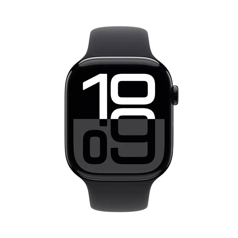 Apple Watch Series 10 (GPS+Cellular) 46mm Aluminum Case with Black Sport Band - M/L - Jet Black