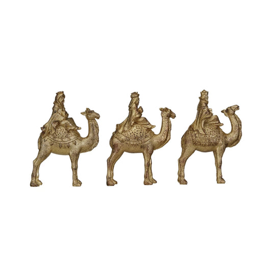 Creative Co-op Wiseman on Camel (Set of 3) - Antique Gold
