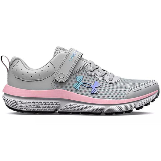 Under Armour Girl's Pre School  UA Assert 10 Running Shoes (Size 6) - Halo Gray/Pink Sugar