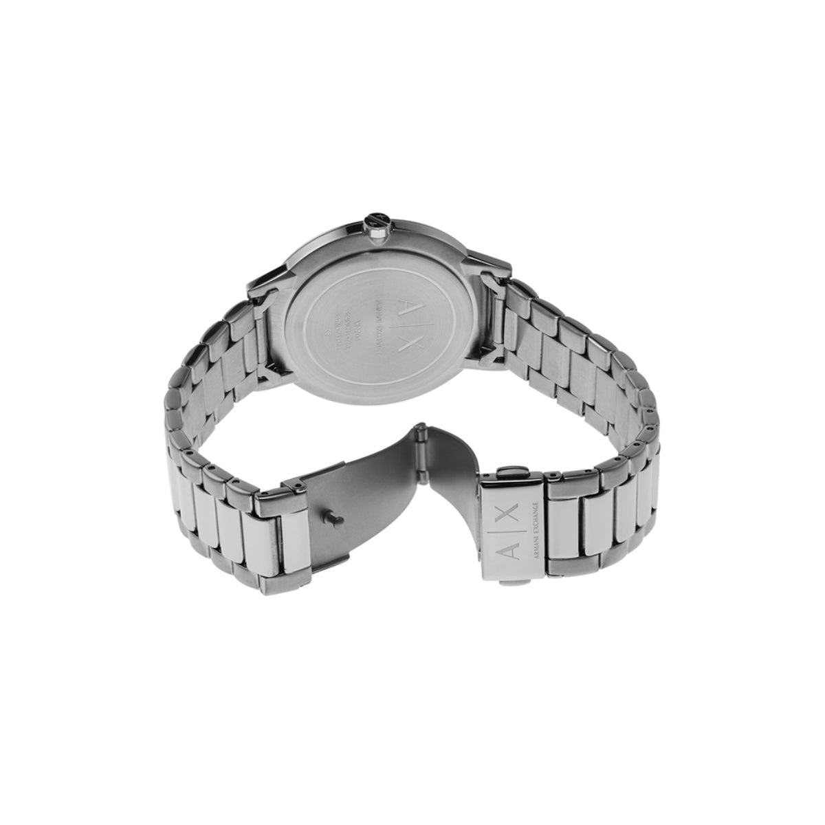 Armani Exchange Cayde Men's 42mm Silver Bracelet Watch - Black Dial