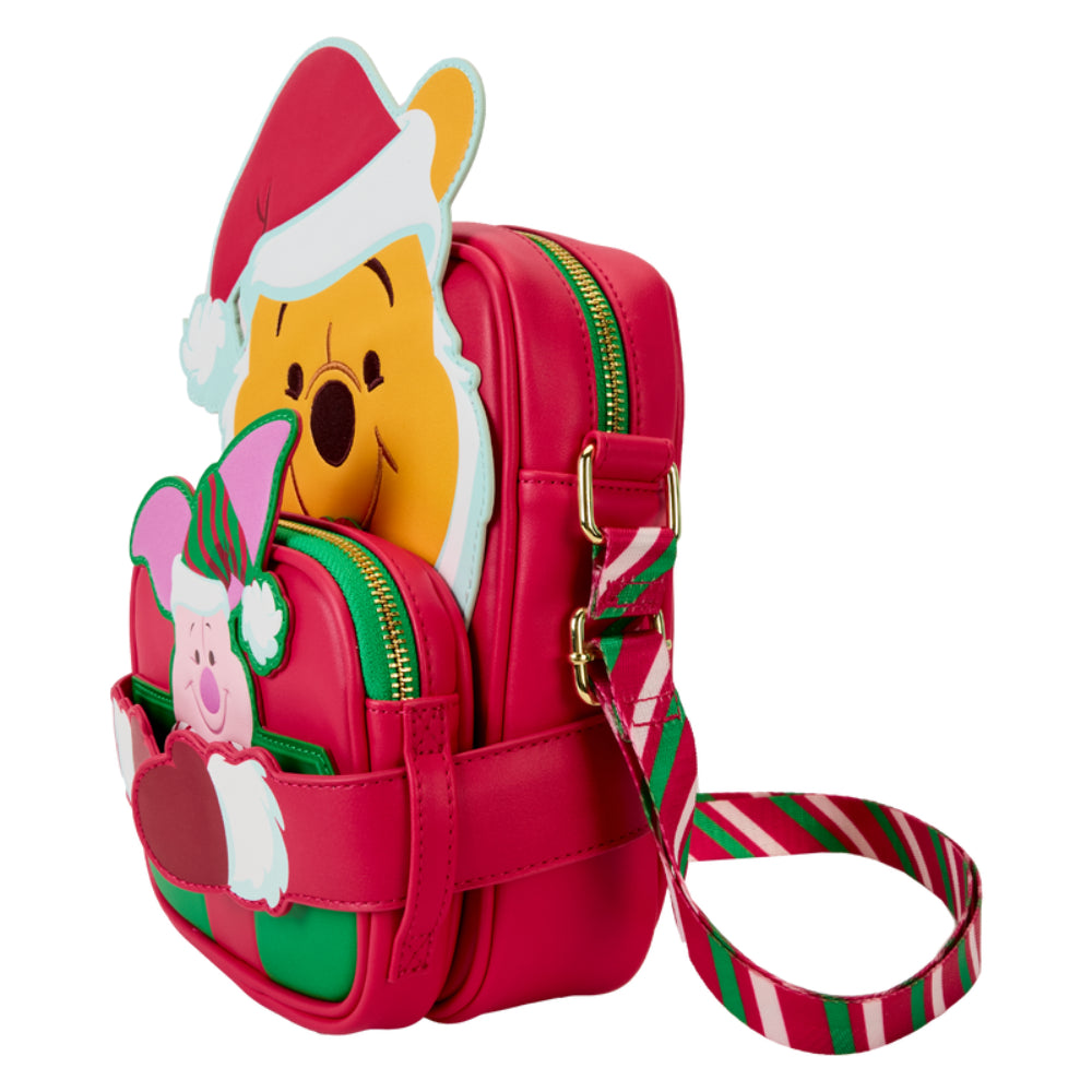 Loungefly Disney Winnie The Pooh and Piglet Santa Crossbuddies Cosplay Crossbody Bag - Multicolor