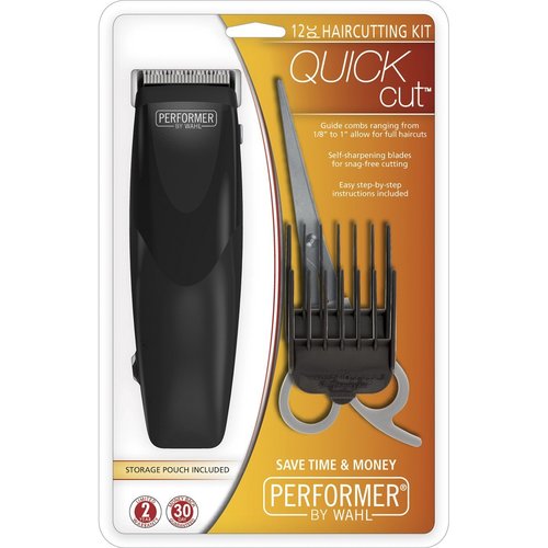 Wahl 9314-300 Quick Cut Haircutting Kit Trimmer Clipper (10-Piece) - Black