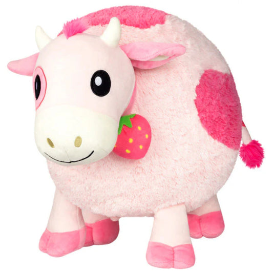 Squishable Strawberry Cow 11" Plush Toy - Pink