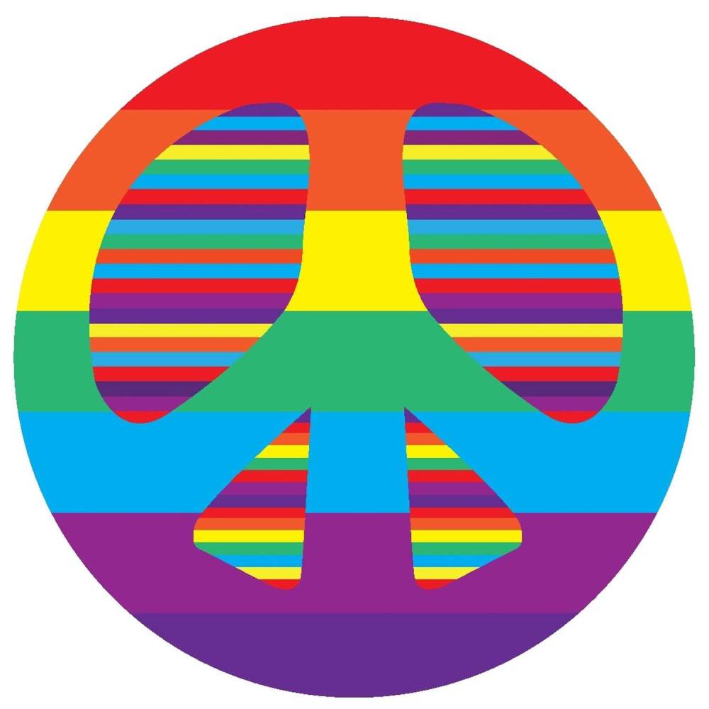 L.A Rugs 3' 3" x 3' 3" Fun Time Peace Round Area Rug