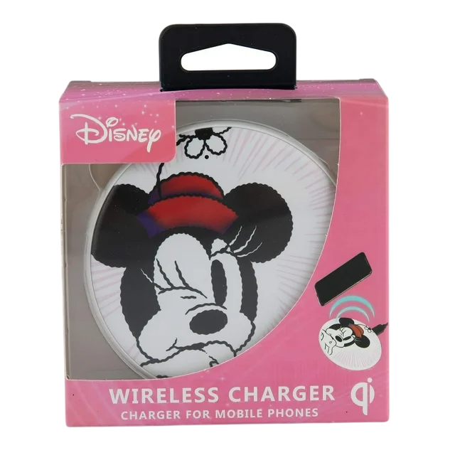 Quest USA Corp Disney Minnie Mouse QI Wireless Charger Portable Charging Station - White