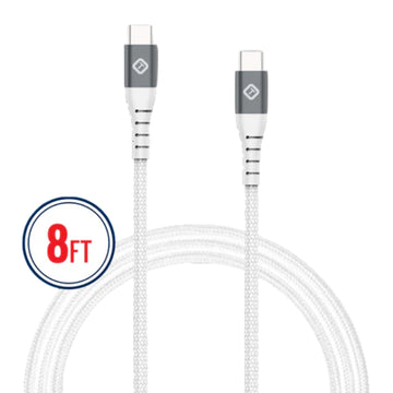 TekYa 240 Watts High Capacity USB-C to USB-C Braided Cable - White