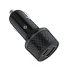 Tekya 43 Watts USB-C and USB-A Dual Port Car Charger - Black