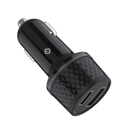 Tekya 43 Watts USB-C and USB-A Dual Port Car Charger - Black