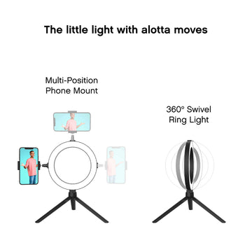 Tzumi On Air Halo Light 8" LED Ring Light and Tripod Stand - Black